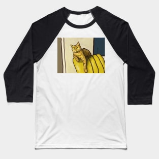 Cat on the back of a sofa, painted cat Baseball T-Shirt